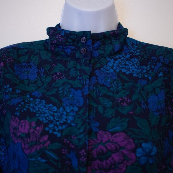 VTG Moody Cottagecore Floral 2Pc Set Romantic High Neck 14 Country Sophisticates - Picture 3 of 16